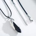 wholesale 925 Sterling Silver Black Crystal Mens Tiger Head Pendant Necklace-0-1
