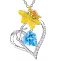 wholesale 925 Sterling Silver Birthstone Flower Necklaces Wholesale for Women-0-0