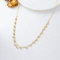 wholesale 14k Yellow Gold Faceted Ball Drop Dangle Chain Necklace For Women-0-4