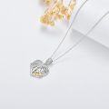 wholesale 925 Sterling Silver Heart-Shaped Pendant with Cubic Zirconia and Gold Plating - Perfect Gift for Mothers Fathers Daughters Brothers Birthdays Graduations-0-2