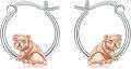 wholesale 925 Sterling Silver Bulldog Hoop Earrings - Adorable Gifts for Girls with Hypoallergenic Material-0-0