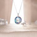 wholesale 925 Sterling Silver Rainbow Crystal Dancing Girl Pendant Necklace for Women and Girls-0-1