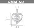 wholesale 14K Rose Gold Double Heart Diamond Pendant Eternal Love Necklace for Women-0-9