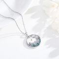 wholesale 925 Sterling Silver Turquoise Mountain Moon Star Pendant Necklace Christian Faith Jewelry for Women-0-2