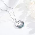 wholesale 925 Sterling Silver White Gold Plated Turquoise Cactus Mountain Moon Star Pendant Necklace-0-2