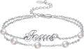 wholesale 925 Sterling Silver Metal Freshwater Pearl Jesus Cross Charm Bracelet for Women Religious Gifts-0-0