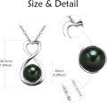 wholesale 925 Sterling Silver 7mm Black Pearl Necklace Elegant Minimalist Pendant-0-1