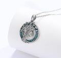 wholesale 925 Sterling Silver & Turquoise Tree of Life Pendant with 16 Charm - 20mm-0-2