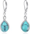 wholesale Sterling Silver Moonstone Larimar Teardrop Earrings Infinity Dangle Gifts-0-20
