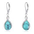 wholesale 925 Sterling Silver Opal Pear-Shaped Drop Earrings with Leverback Hooks for Women Gift Ideas-0-20