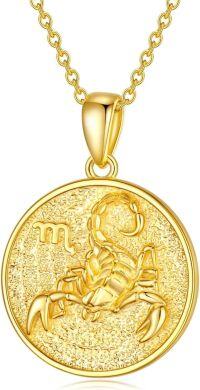 wholesale Gold Scorpio Zodiac Sign Pendant Necklace for Women - 925 Sterling Silver-Scorpio Necklace