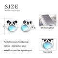 wholesale 925 Sterling Silver Panda Moonstone Studs Hypoallergenic s for Girls and Women-0-5