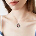 wholesale 925 Sterling Silver Opal Compass Pendant Necklace s for Women Girlfriends Wives Daughters-0-2