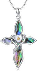 wholesale 925 Sterling Silver Abalone Shell Heart Cross Tree of Life Star of David Compass Pendant Necklace-0-0