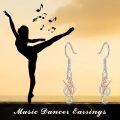 wholesale 925 Sterling Silver Musical Note Gymnast Dangle Earrings for Women and Teenage Girl Gift Ideas-0-1