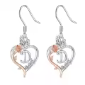 TOUPOP Sterling Silver Rose Heart Butterfly Initial D Letter Drop Dangle Earrings-0-0
