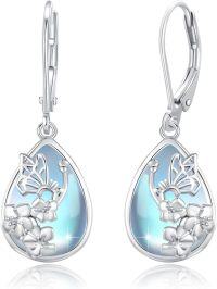 wholesale 925 Sterling Silver Teardrop Blue Moonstone Butterfly Drop Earrings-Butterfly Moonstone Earrings