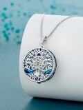 wholesale S925 Sterling Silver & Zircon Tree of Life Pendant Necklace, Trinity Knot Design, 18+2 Chain, Gift for Women Wife Mom Grandma-0-2