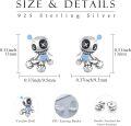 wholesale 925 Sterling Silver Metal Voodoo Doll Stud Earrings - Gothic Horror Skeleton Heart Jewelry-0-1