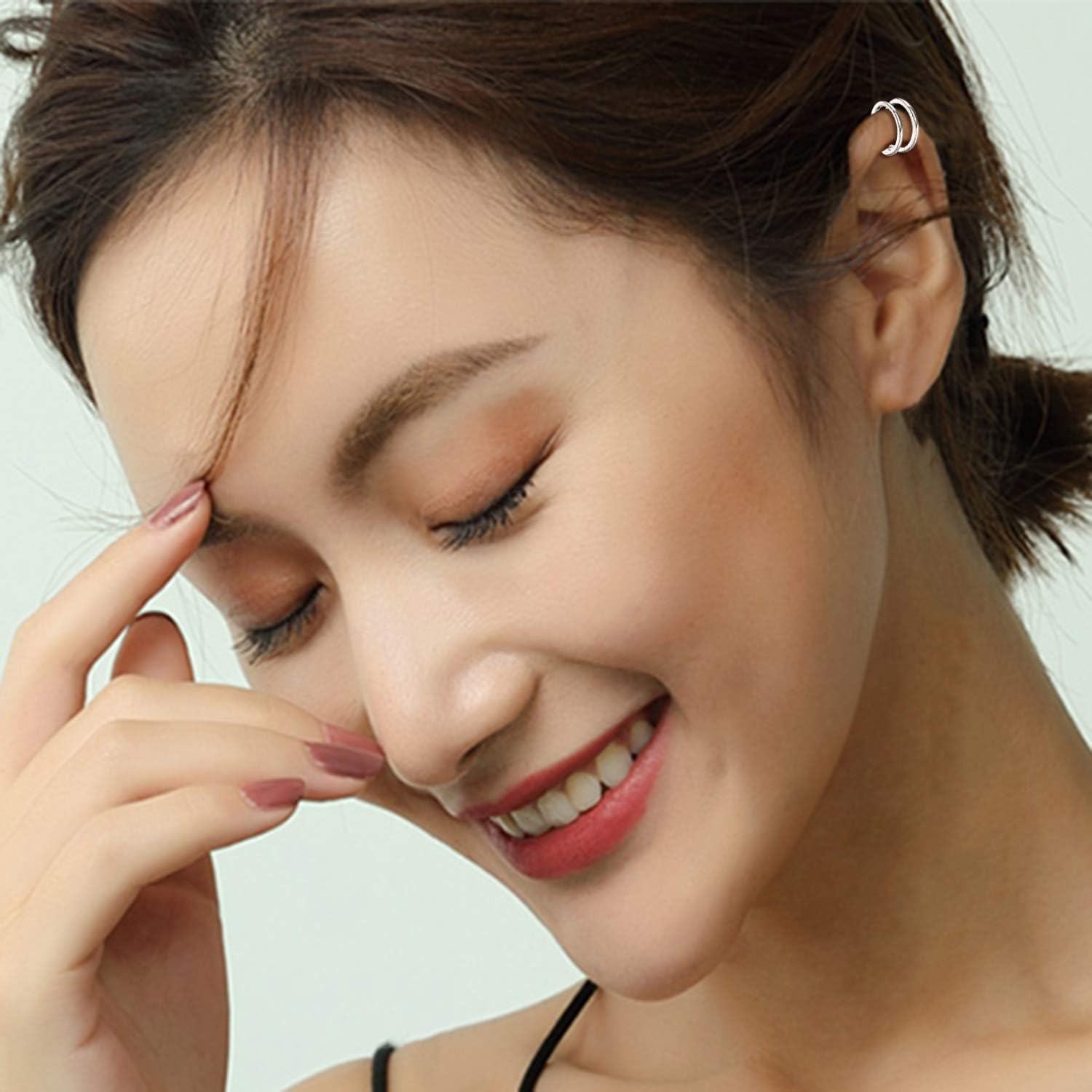 925 Sterling Silver Spiral Twist Ear Cuffs for Women - No Piercing Required-0-1