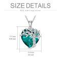 wholesale 925 Sterling Silver 14K White Gold Plated Heart Emerald Green Crystal Tree of Life Necklace-0-5