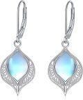 wholesale 925 Sterling Silver Blue Moonstone Teardrop Leverback Earrings Jewelry-0-0