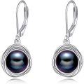 wholesale Sterling Silver Lapis Turquoise Larimar Opal Black Pearl Dangle Earrings-0-20