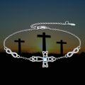 wholesale 925 Sterling Silver Infinity & Celtic Knot Moonstone Cross Charm Bracelet  for Women-0-5