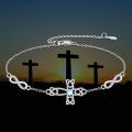 wholesale 925 Sterling Silver Infinity & Celtic Knot Moonstone Cross Charm Bracelet  for Women-0-5