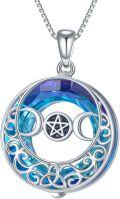 wholesale TOUPOP Triple Moon Goddess Necklace Celtic Knot Pendant Necklace 925 Silver Jewelry For Women Jewelry Gift For Women Sister Wife Grandma Daughter Birthday Christmas Gift Graduation Gifts -0-0