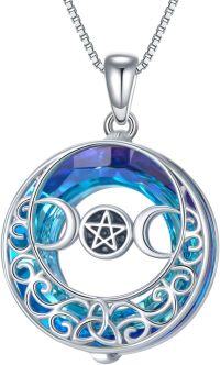 wholesale TOUPOP Triple Moon Goddess Necklace Celtic Knot Pendant Necklace 925 Silver Jewelry For Women Jewelry Gift For Women Sister Wife Grandma Daughter Birthday Christmas Gift Graduation Gifts -undefined