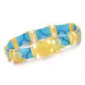TOUPOP 18K Gold Plated Sterling Silver Jade Bangle Bracelet-0-0