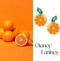 wholesale 925 Sterling Silver Orange Slice Stud Earrings for Women Fruit Accessories Summer s-0-6