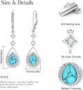 wholesale 925 Sterling Silver Turquoise Teardrop Dangle Earrings with CZ Accents-0-4