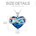 TOUPOP Sterling Silver Blue Crystal Infinity Love Heart Pendant Necklace-0-2