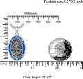 wholesale 925 Sterling Silver Saint Michael Pendant with Blue Enamel and Archangel Cross Necklace (24) -0-4
