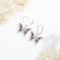 wholesale 925 Sterling Silver Red & Blue Enamel Butterfly Drop Earrings for Women-0-2