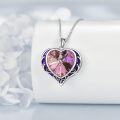 wholesale Sterling Silver Austrian Crystals Love Heart Pendant Necklace for Women-0-20