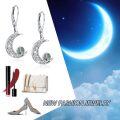 wholesale 925 Sterling Silver Green Moss Agate Crescent Moon Drop Earrings for Women - Hypoallergenic  Set-0-5