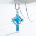 wholesale 925 Sterling Silver Labradorite Stone Cross & Crown Of Thorns Pendant Christian Jewelry For Men/Women-0-24