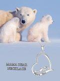 wholesale 925 Sterling Silver Heart Shaped Mama Bear Family Pendant Necklace - Mother's Day Gifts for Women and Moms-0-5