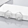 wholesale 925 Sterling Silver Otter Hoop Earrings Gift for Women Girls Jewelry Accessories-0-1