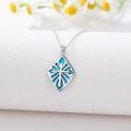 wholesale 925 Sterling Silver Blue Opal Cross Pendant Necklace for Women and Men-0-1