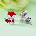 wholesale 925 Sterling Silver Fox Stud Earrings Animal Lovers s for Women-0-3