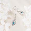 wholesale 925 Sterling Silver Teardrop Turquoise Drop Earrings for Women-0-4