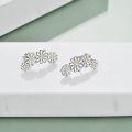 wholesale 925 Sterling Silver Daisy Flower Yellow Zircon Climber Stud Earrings White Gold Plated-0-4