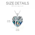 TOUPOP Sterling Silver Abalone Shell Father Heart Tree Of Life Necklace-0-2