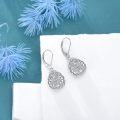 wholesale 925 Sterling Silver Floral Teardrop Leverback Drop Earrings-0-1