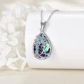 wholesale 925 Sterling Silver Abalone Shell Running Girl Tree of Life Pendant Necklace-0-3