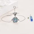 wholesale 925 Sterling Silver Compass Locket Bracelet with Abalone Shell Inlay and Chain Necklace Set for Women Men-0-2